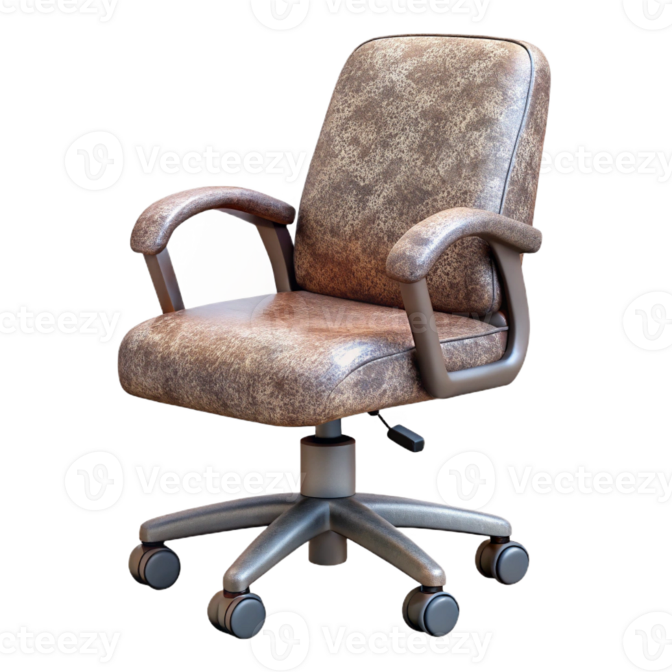 impressive rustic Rolling Office Chair with Arms Side View Isolated Element genuine png