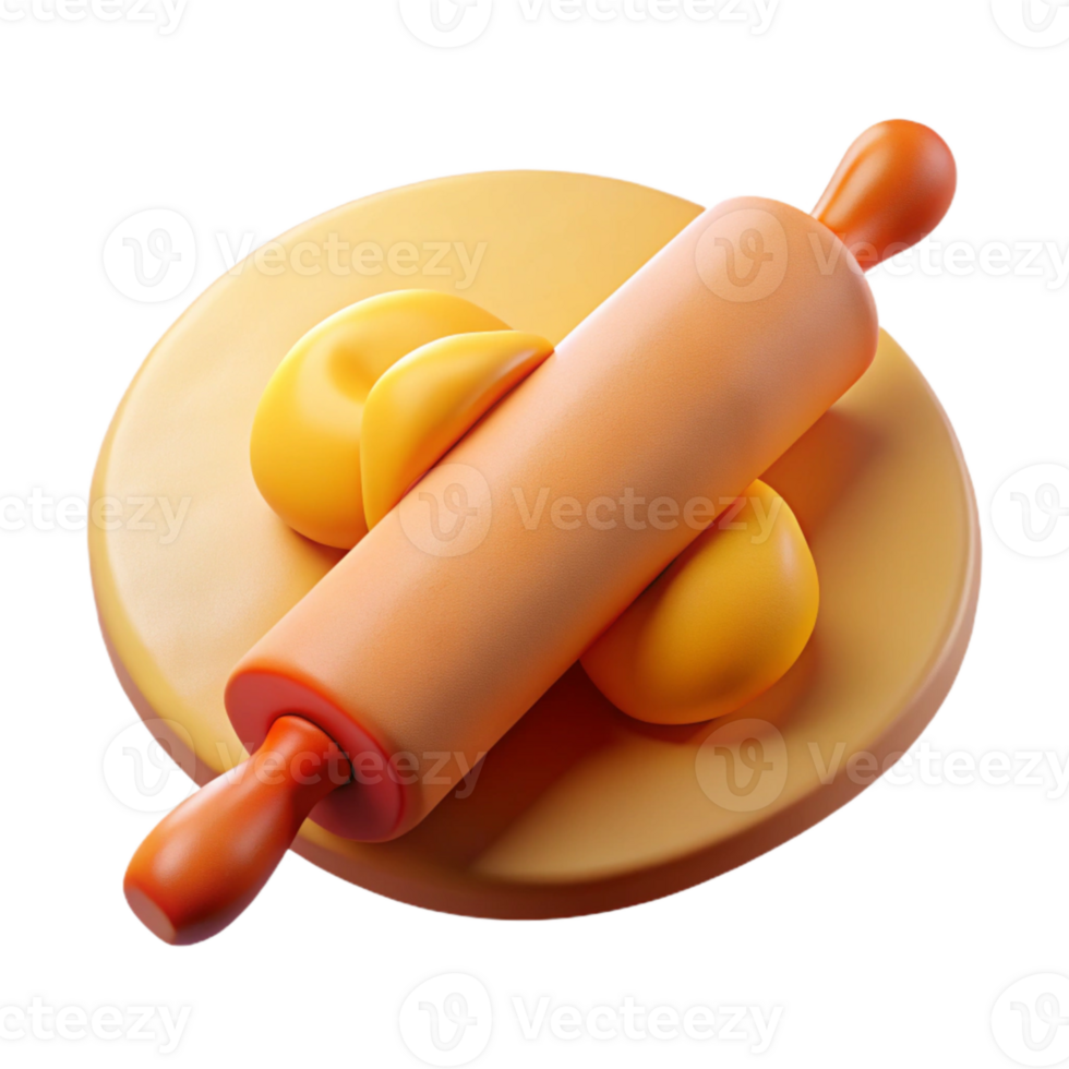 vibrant modern Rolling Pin and Dough Isolated Element high quality png