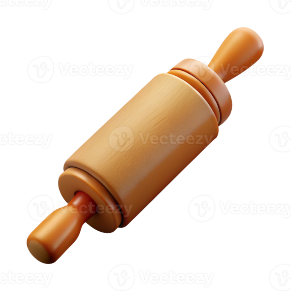 vibrant modern Rolling Pin with Wooden Handles Cutout high resolution png