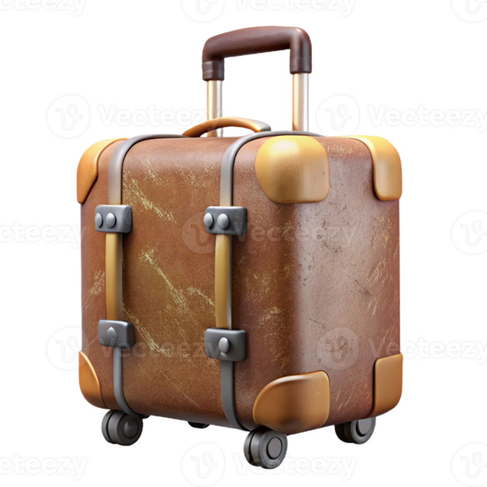 vibrant minimalist Rolling Suitcase for Business Trip Isolated high quality png