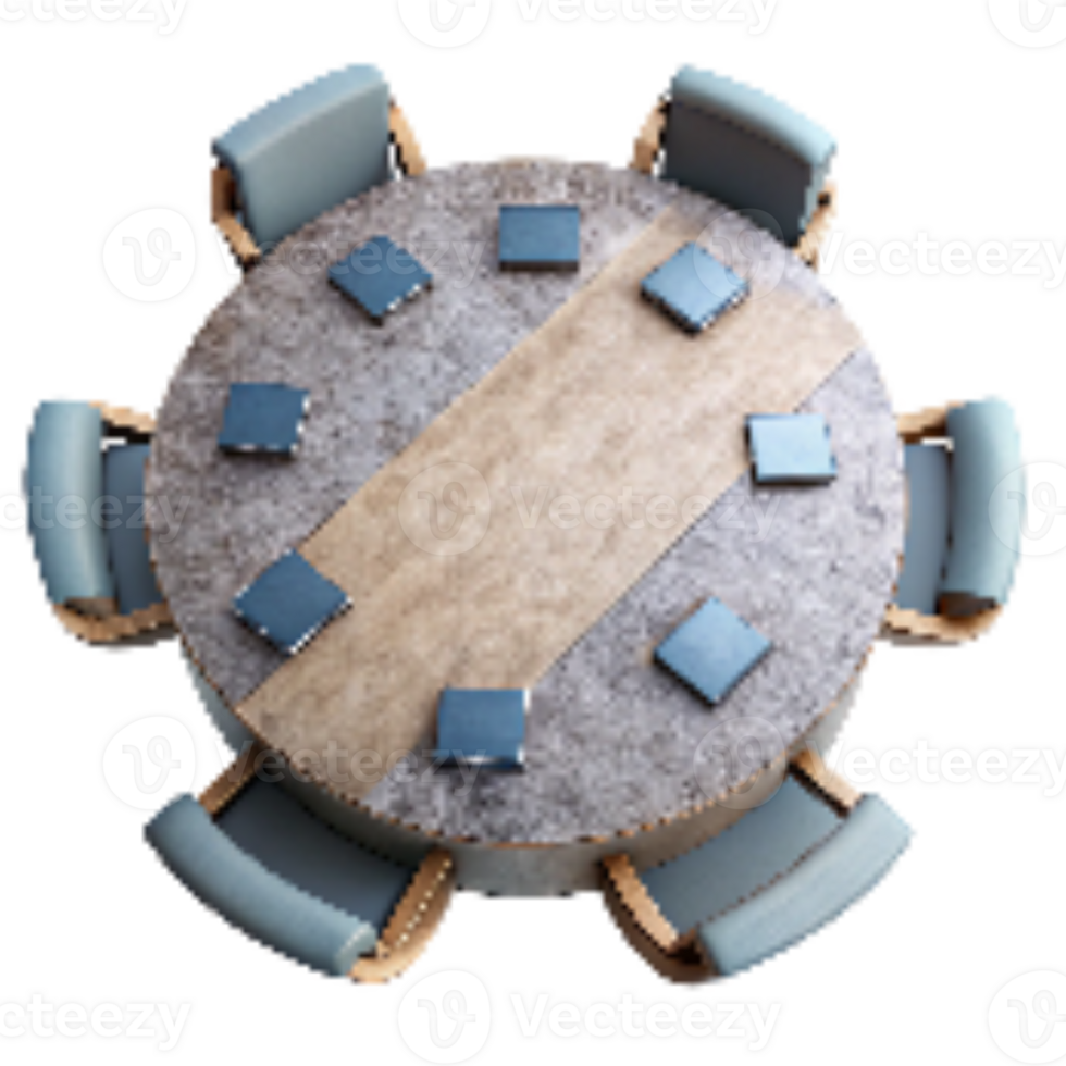 wonderful artistic Round Conference Table Top View Isolated Element genuine png