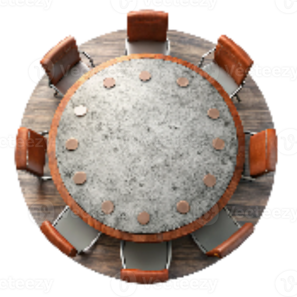 serene creative Round Conference Table Top View Isolated Element premium png