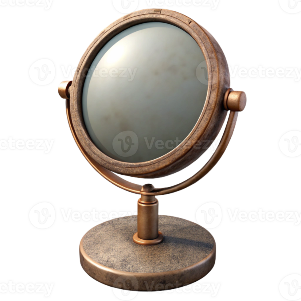 vibrant abstract Round Makeup Mirror with Stand Transparent high quality png