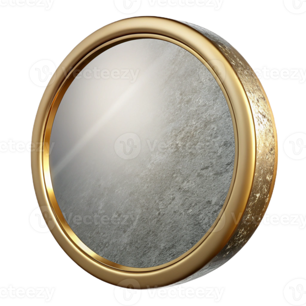 extraordinary abstract Round Wall Mirror with Wooden Frame Isolated high resolution png