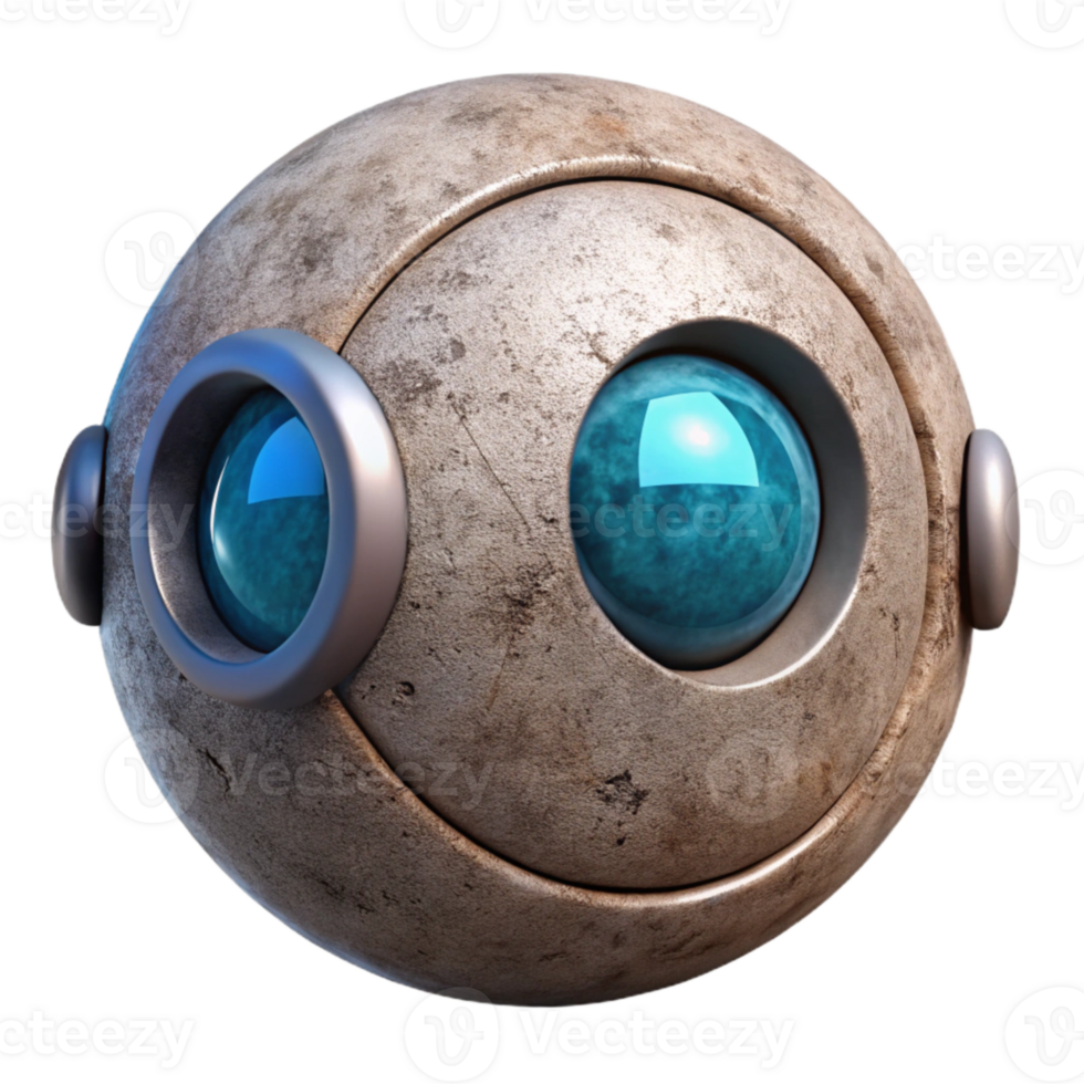 vibrant creative Round Robot Head with Single Eye Cutout high resolution png