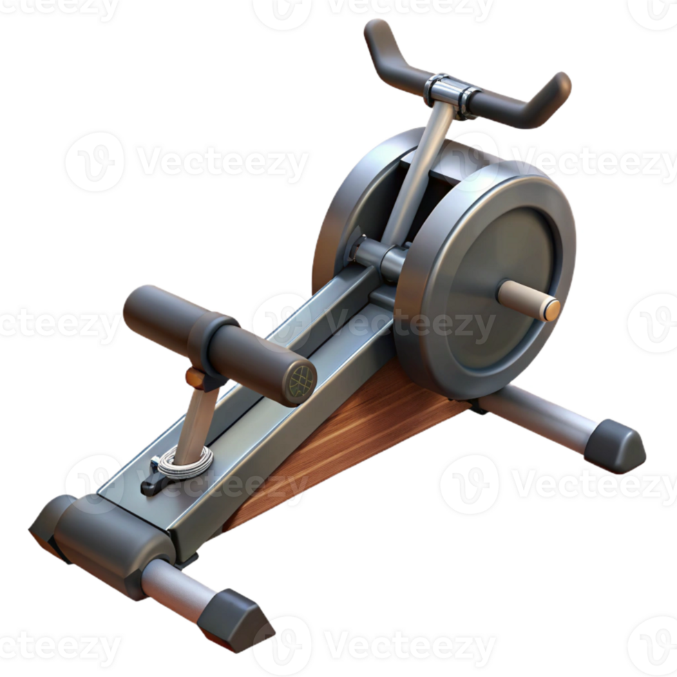 elegant artistic Rowing Machine Black Handles Transparent Cutout professional png