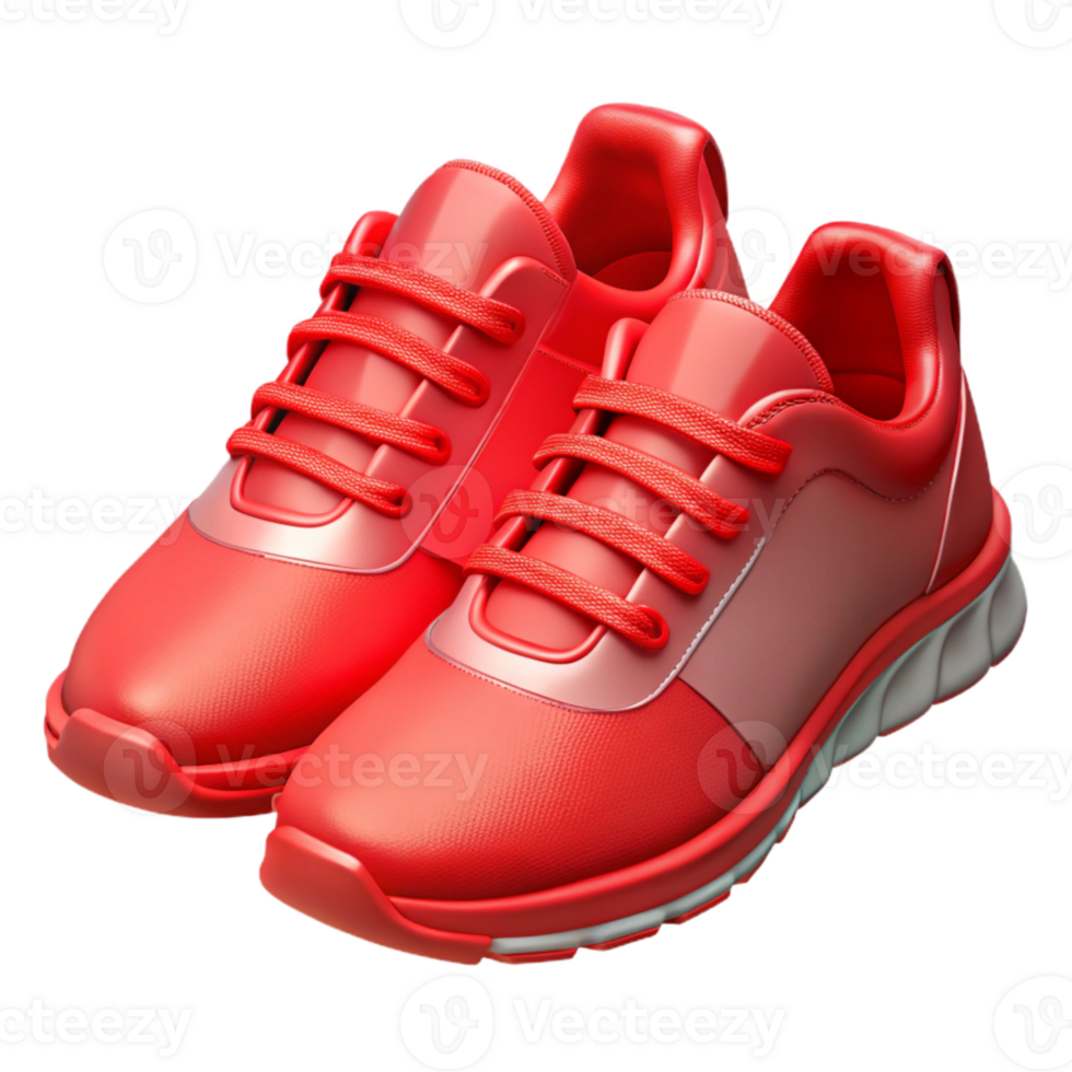 serene abstract Running Shoes Bright Red Transparent Background Cutout png