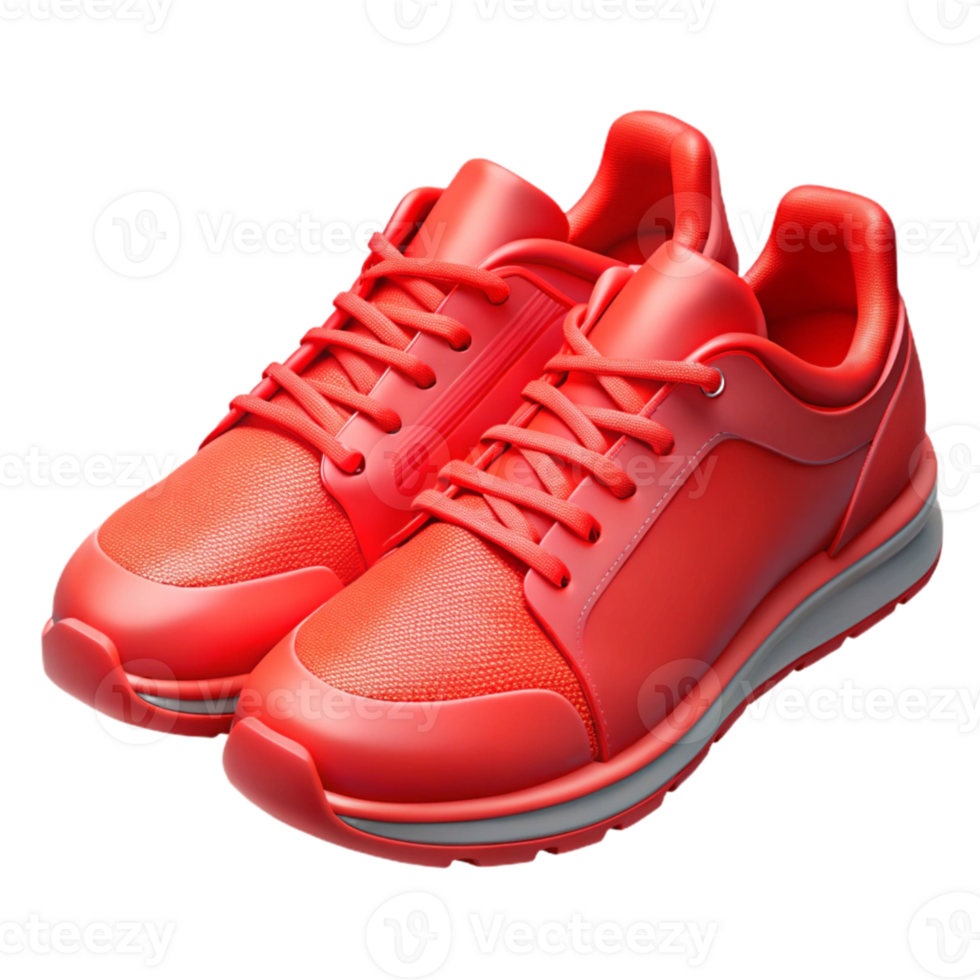 elegant rustic Running Shoes Bright Red Transparent Background Cutout professional png