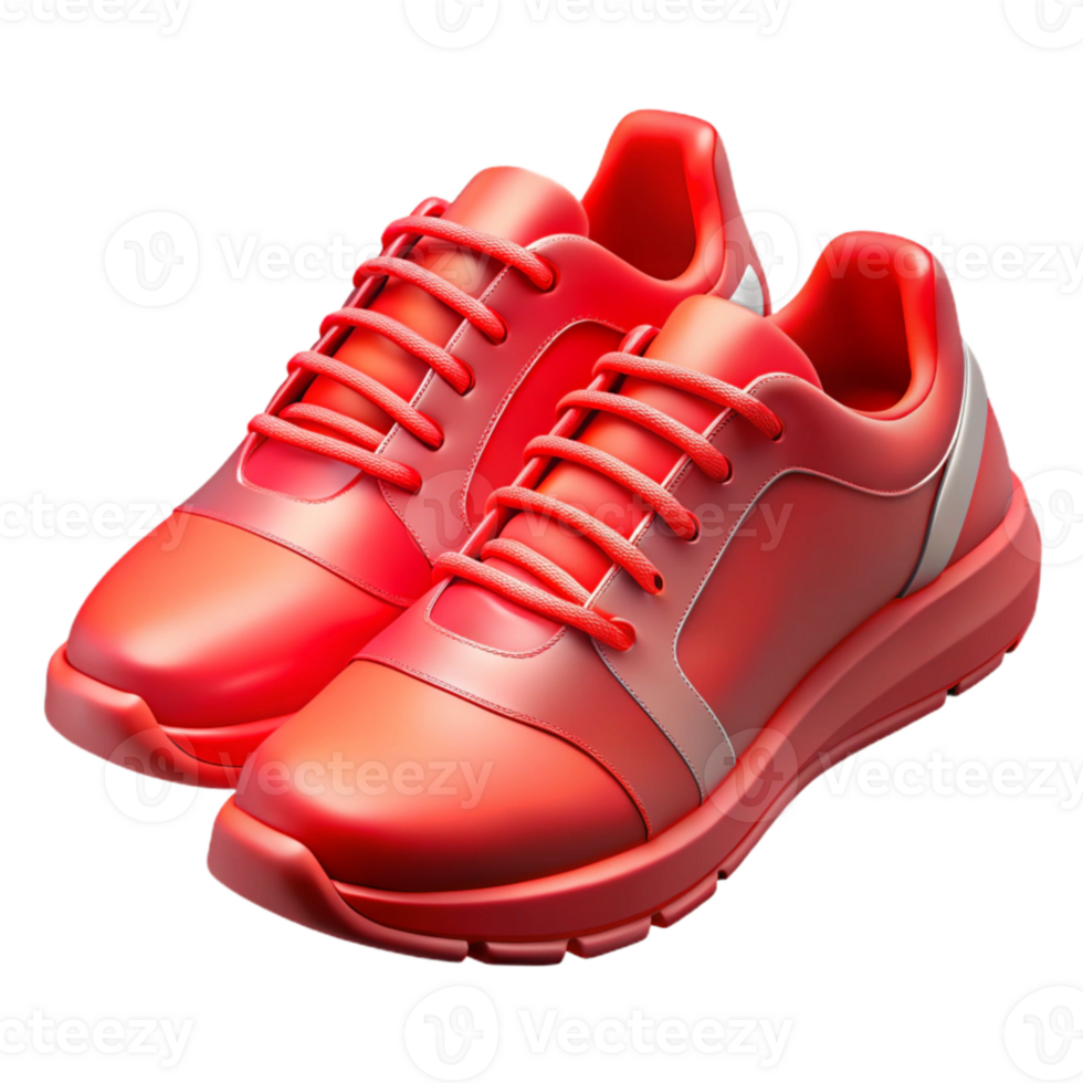elegant modern Running Shoes Bright Red Transparent Background Cutout premium png