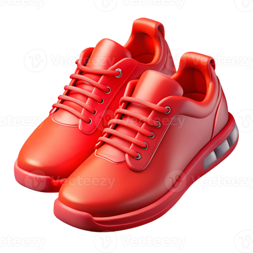 elegant abstract Running Shoes Bright Red Transparent Background Cutout professional png