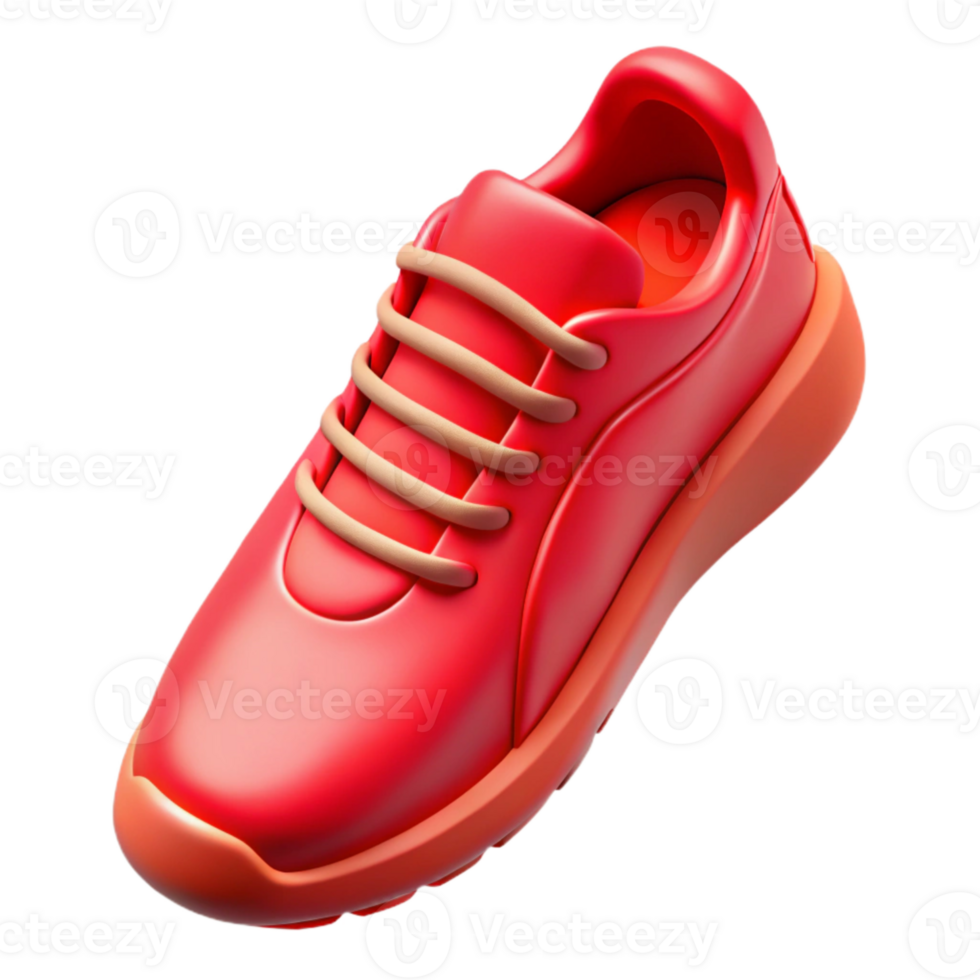 dramatic classic Running Shoes Bright Red Transparent Background Cutout premium png