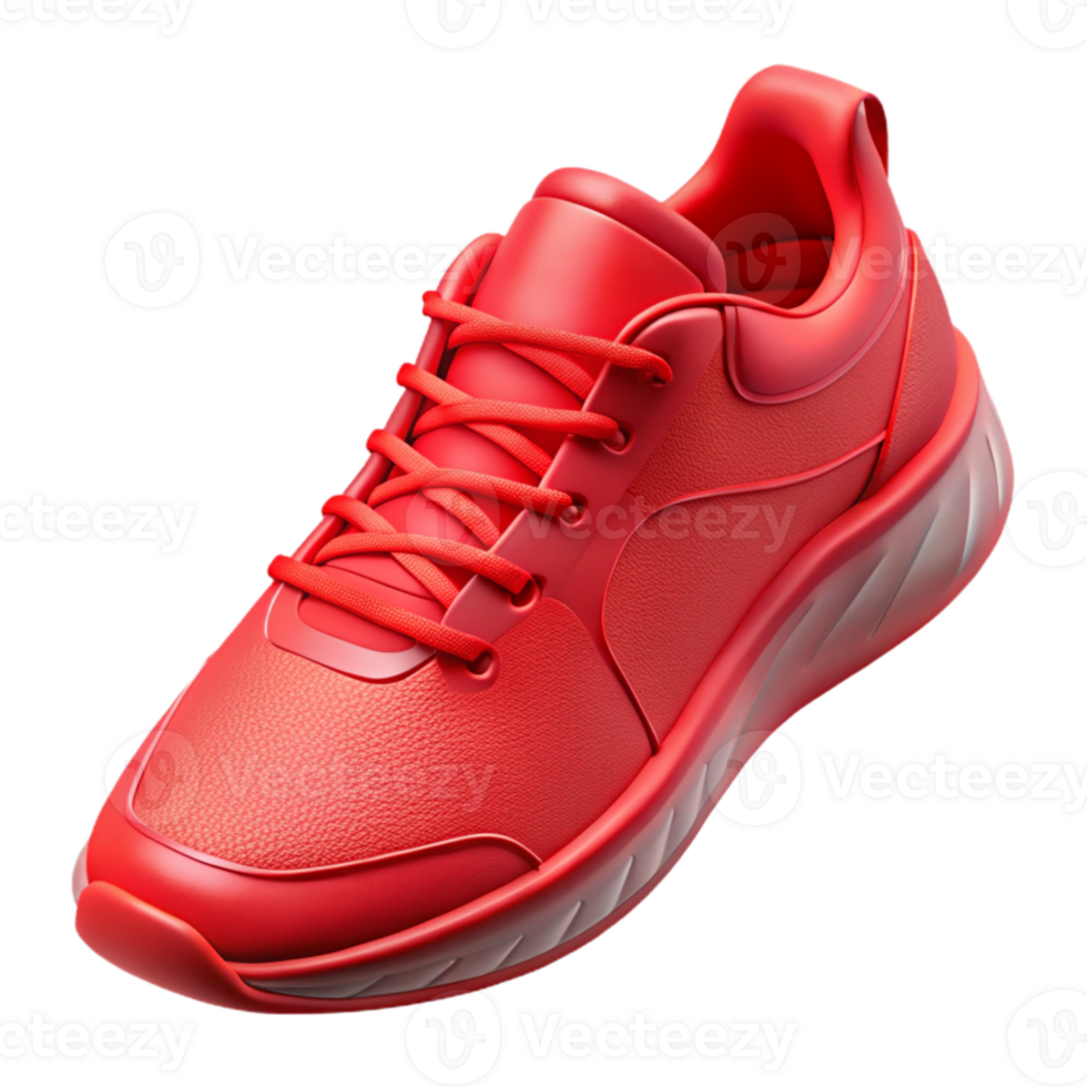 impressive contemporary Running Shoes Bright Red Transparent Background Cutout authentic png