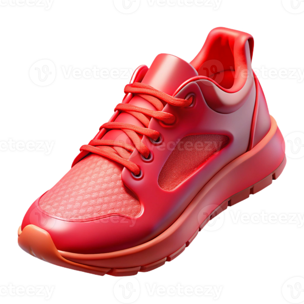 stunning artistic Running Shoes Bright Red Transparent Background Cutout authentic png