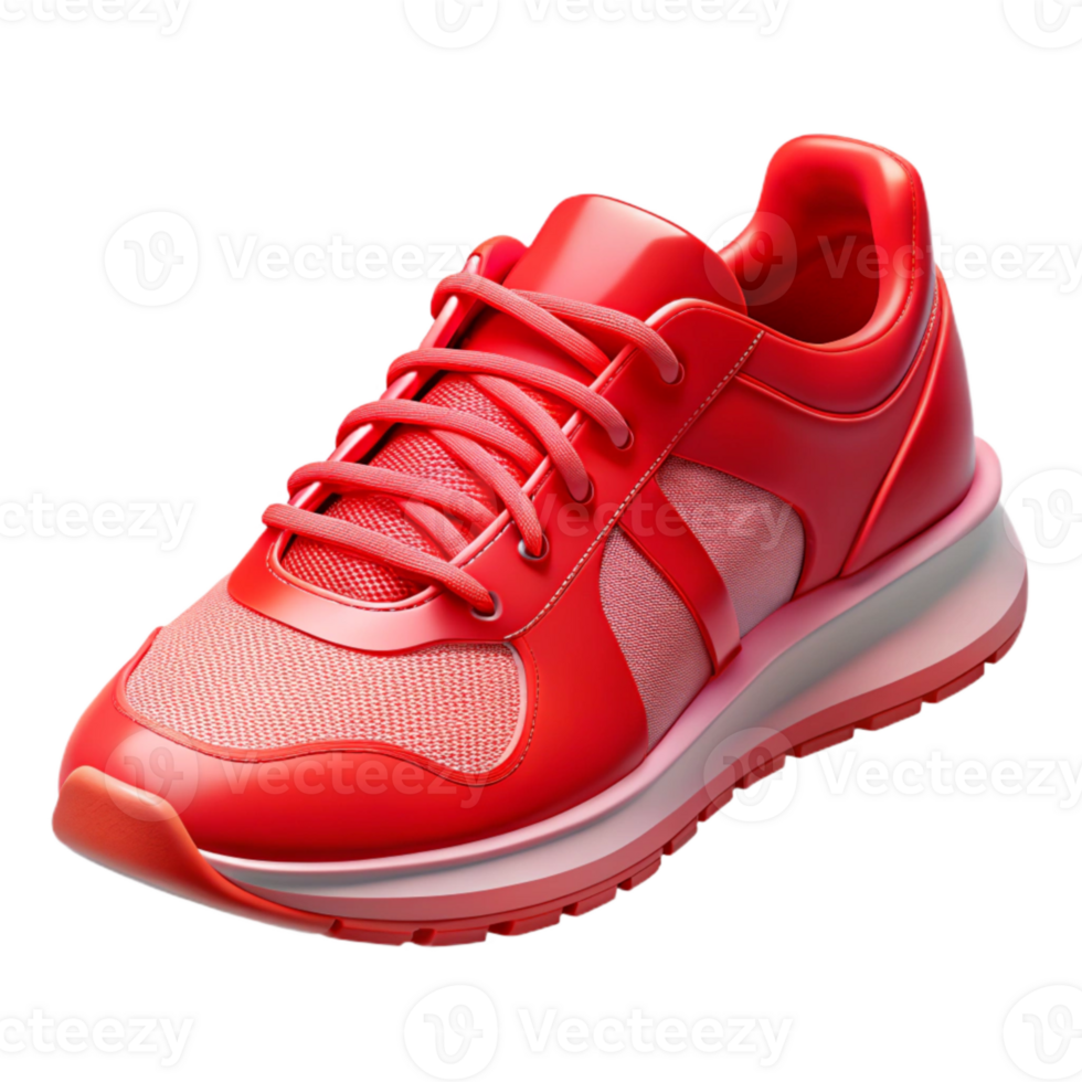 dramatic rustic Running Shoes Bright Red Transparent Background Cutout authentic png