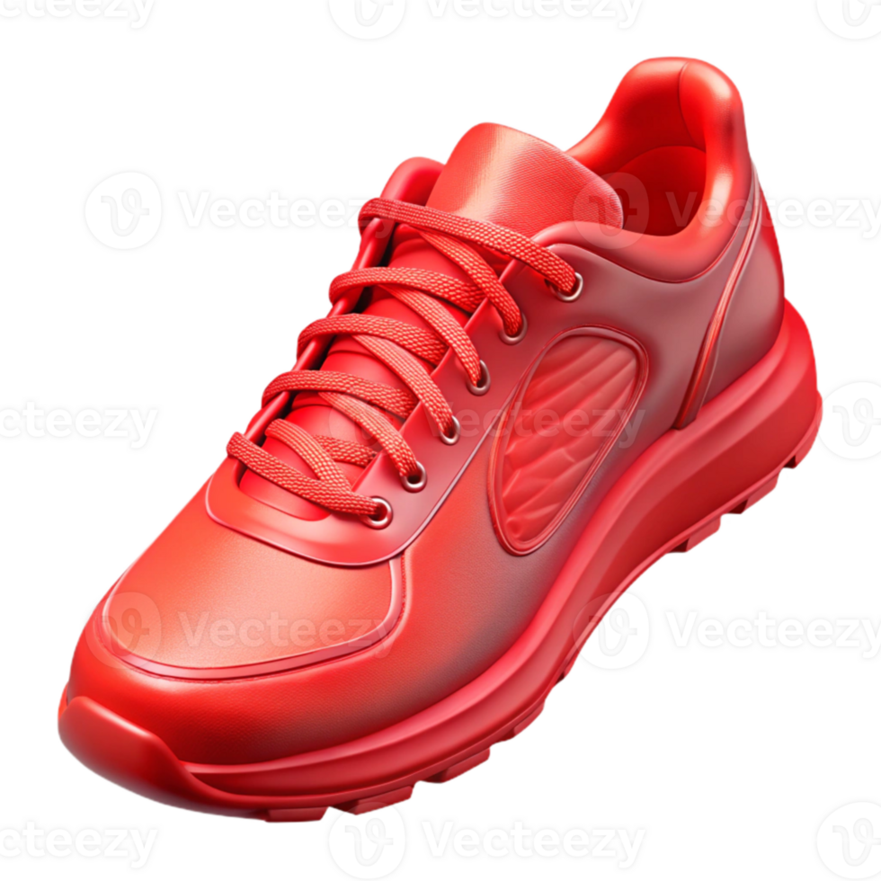 vibrant classic Running Shoes Bright Red Transparent Background Cutout high quality png