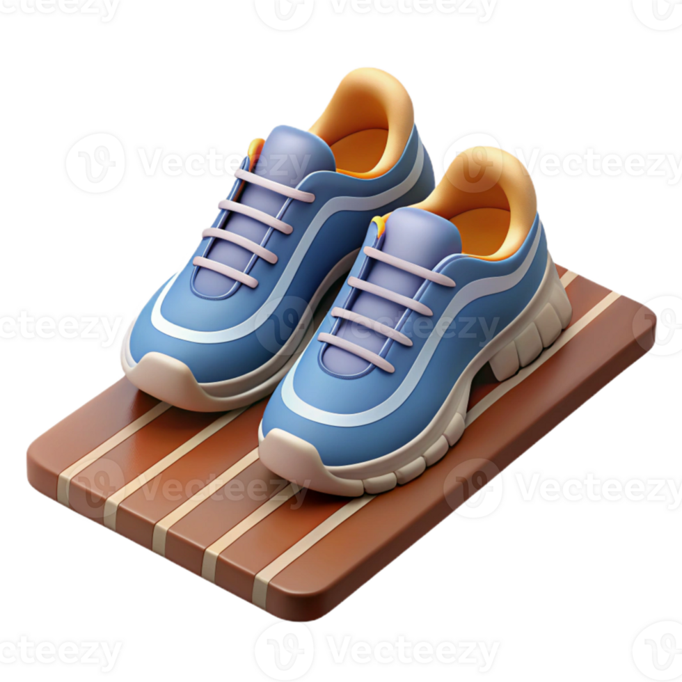 beautiful modern Running Shoes on Track Starting Line Isolated original png