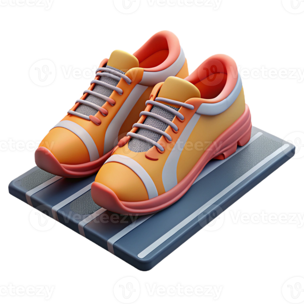 stunning artistic Running Shoes on Track Starting Line Isolated premium png