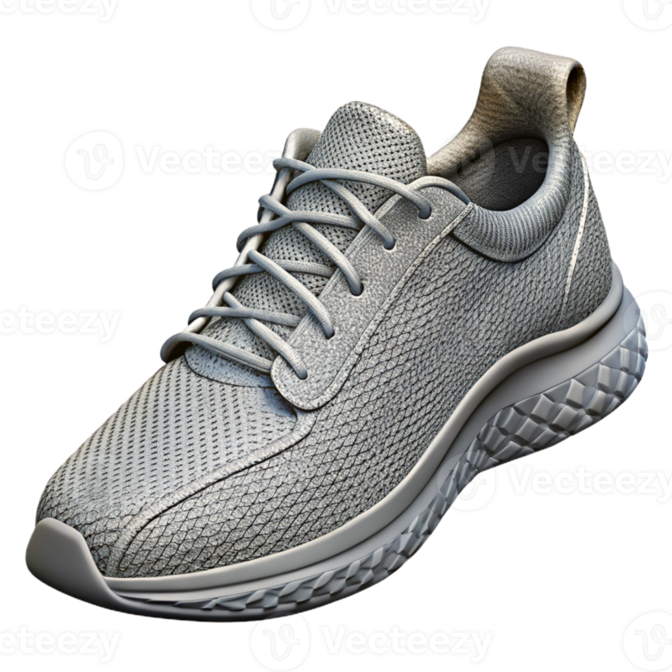 beautiful traditional Running Shoes Grey Mesh Breathable Isolated Element high resolution png