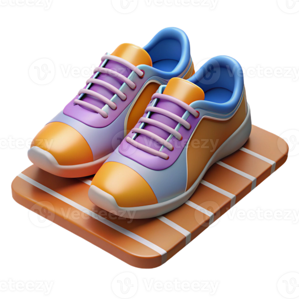 beautiful abstract Running Shoes on Track Starting Line Isolated high resolution png