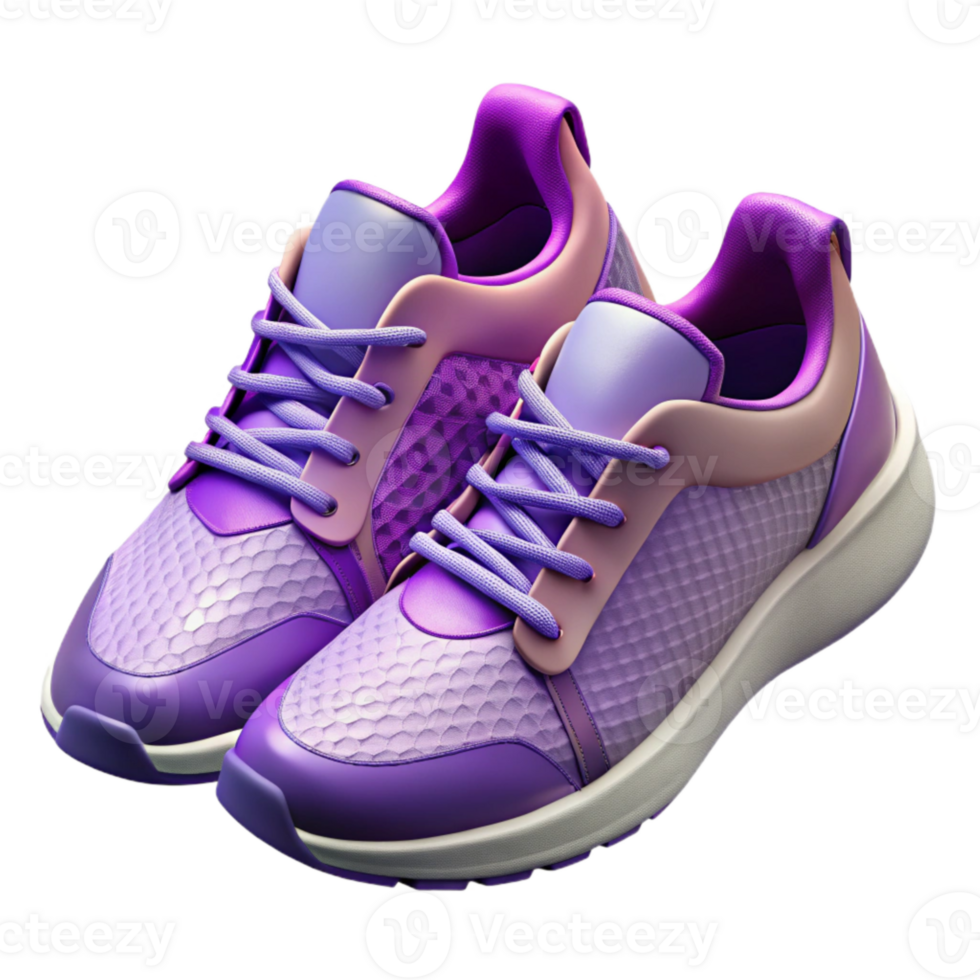 beautiful creative Running Shoes Purple and White Transparent Background Cutout genuine png