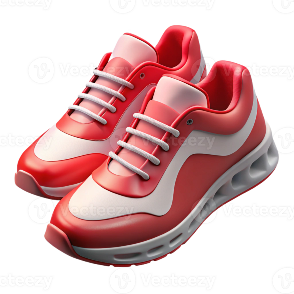 impressive minimalist Running Shoes Red and Black Isolated genuine png