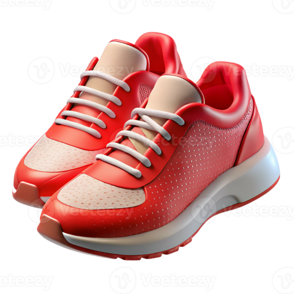 wonderful classic Running Shoes Red and Black Isolated original png