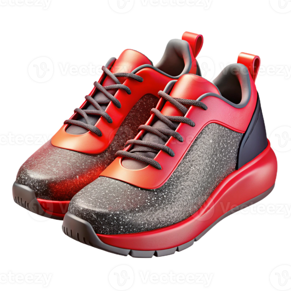 elegant abstract Running Shoes Red and Black Isolated high resolution png