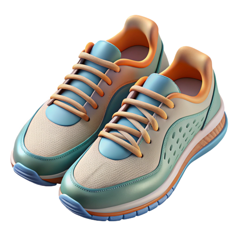 elegant rustic Running Shoes Top View Isolated original png