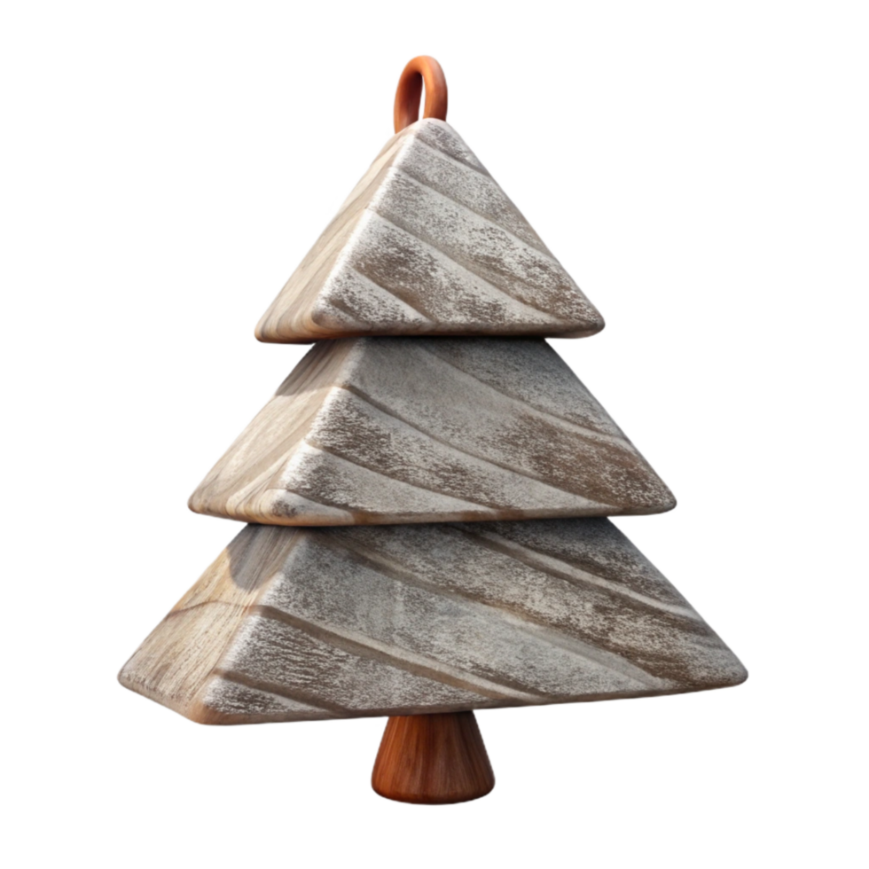 vibrant rustic Rustic Wooden Christmas Tree Ornament Isolated on Transparent Background genuine png