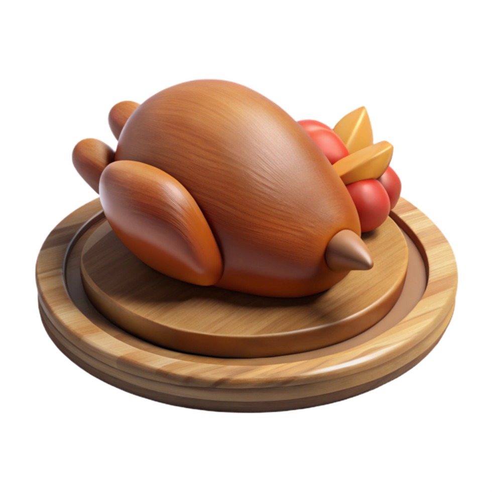 dramatic modern Rustic Wooden Thanksgiving Turkey Platter Isolated on Transparent Background genuine png