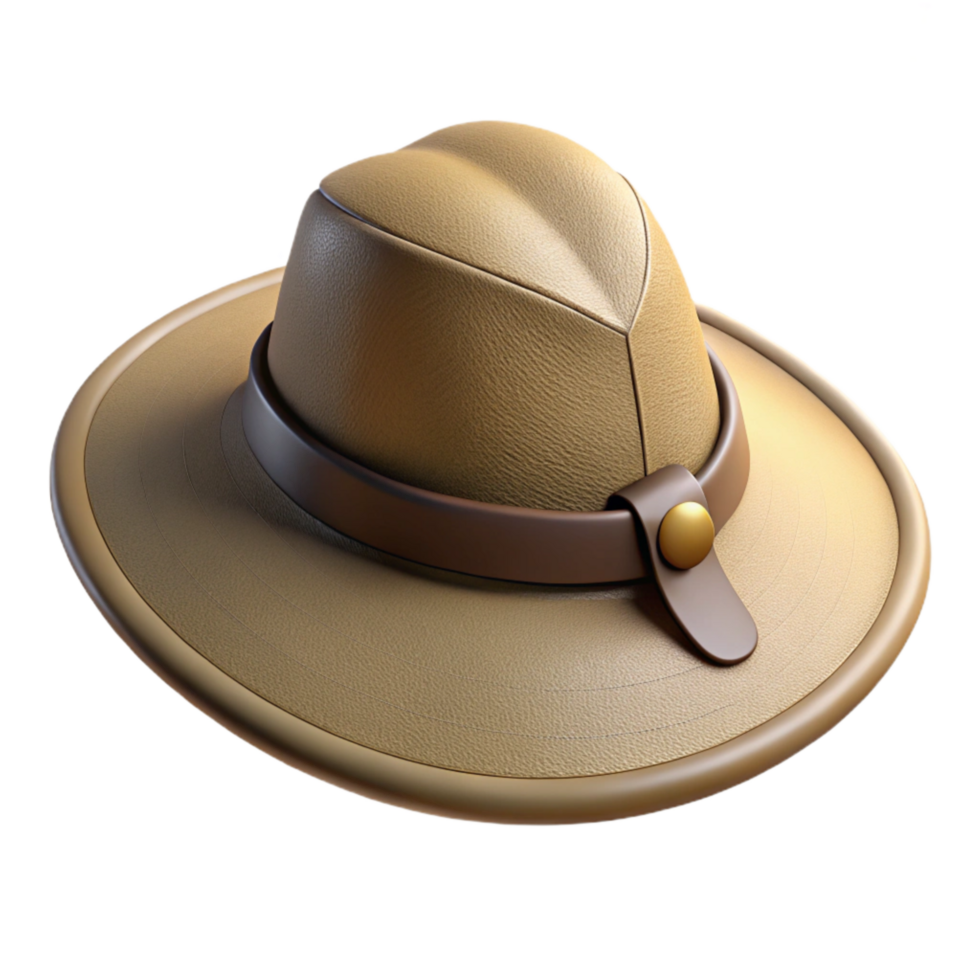 dramatic classic Safari Hat with Wide Brim Isolated Element authentic png
