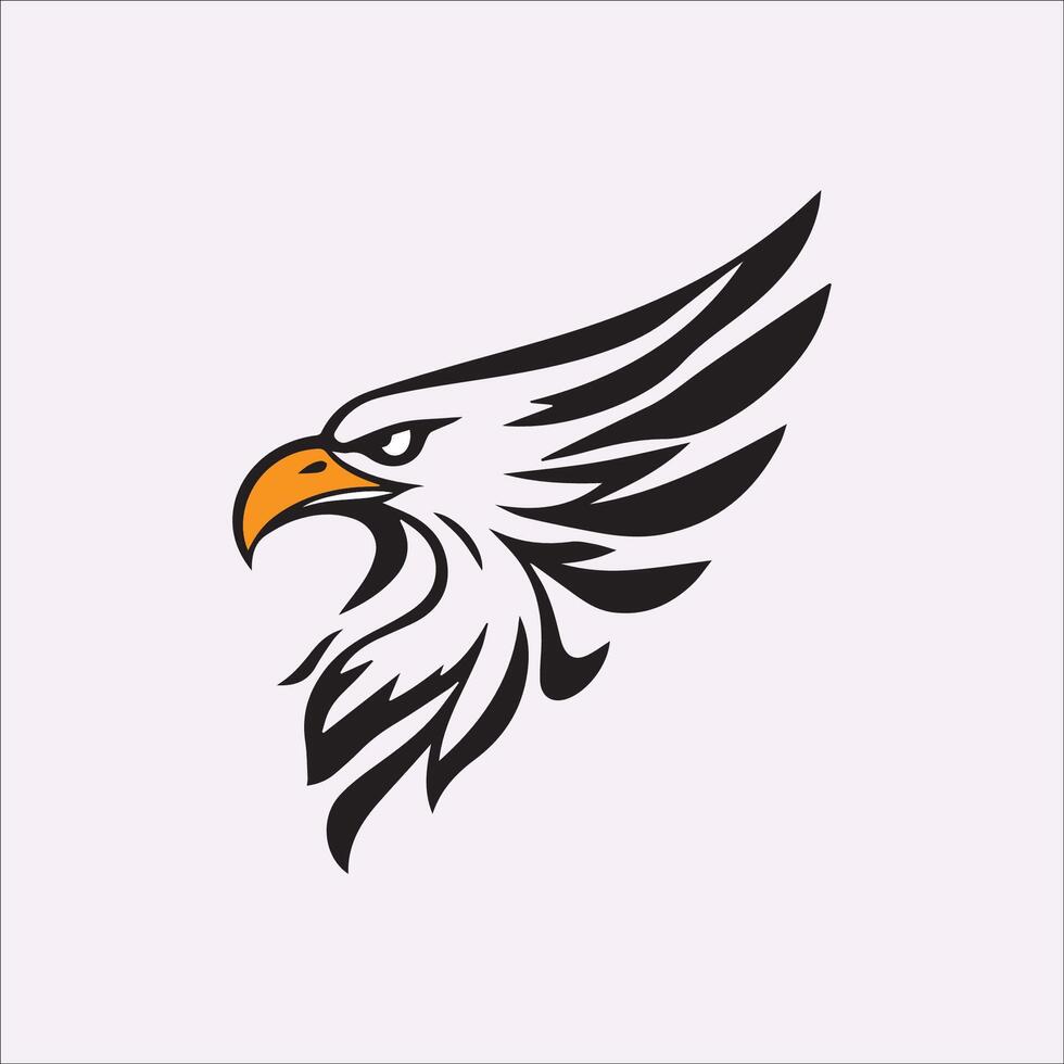 abstract eagle head with wings logo design template vector