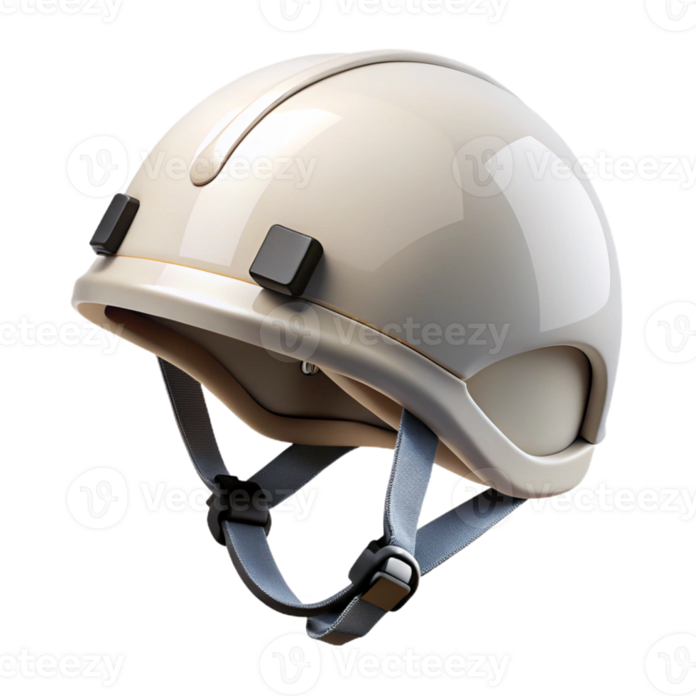 impressive rustic Safety Helmet White with Chin Strap Isolated authentic png