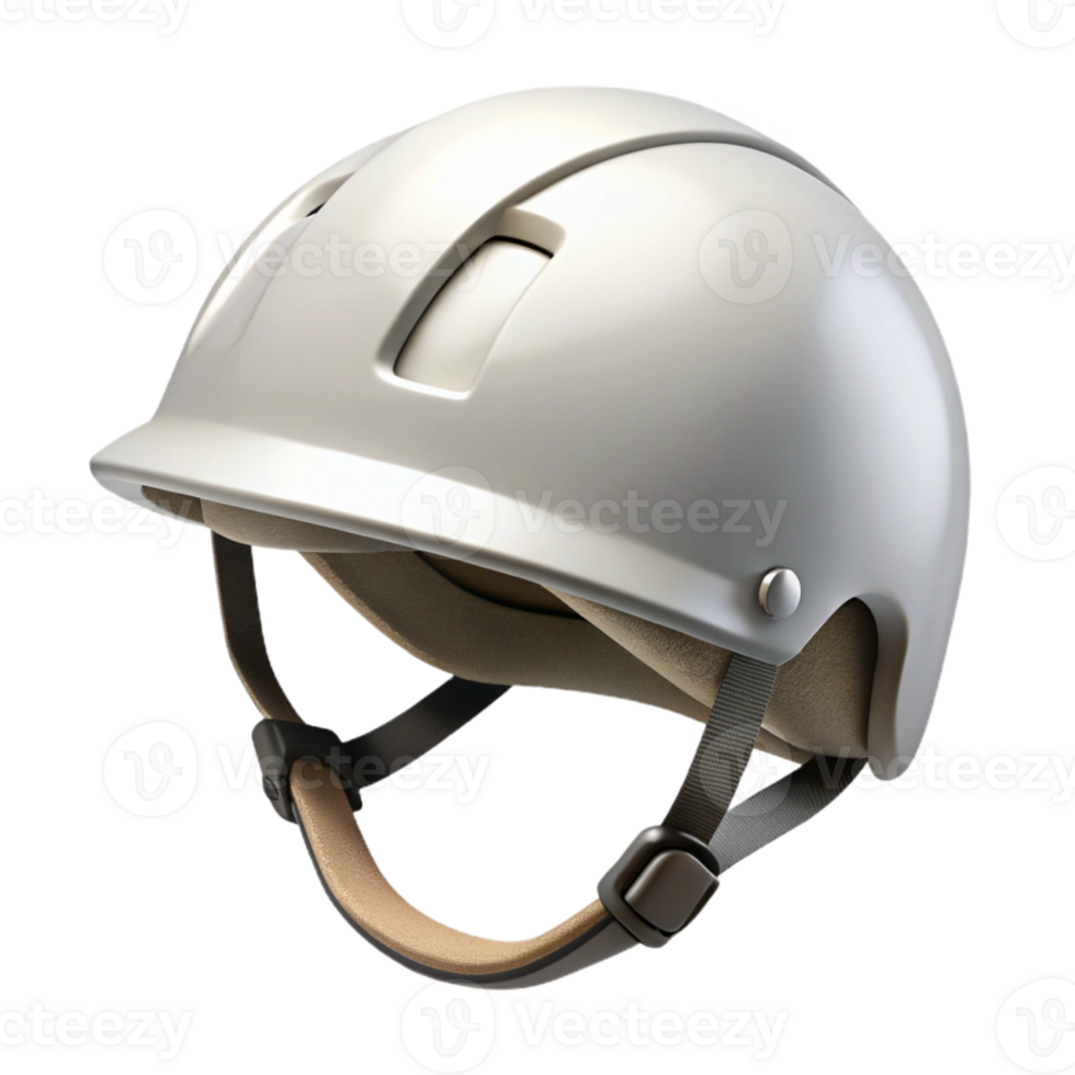 vibrant classic Safety Helmet White with Chin Strap Isolated premium png