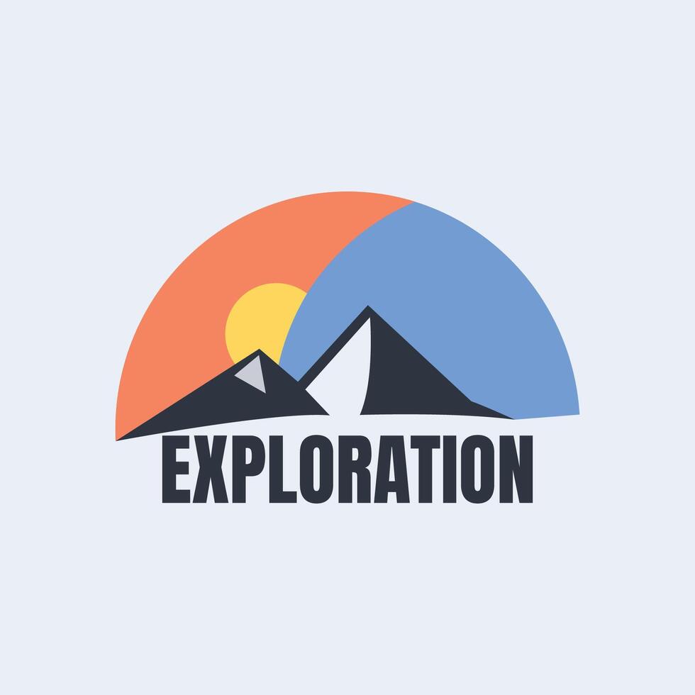 exploration logo design, modern mountain logo design vector