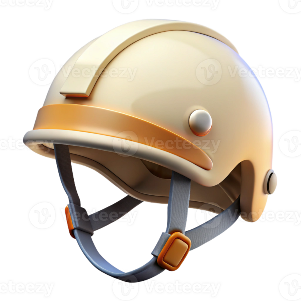 beautiful minimalist Safety Helmet White with Chin Strap Isolated exclusive png