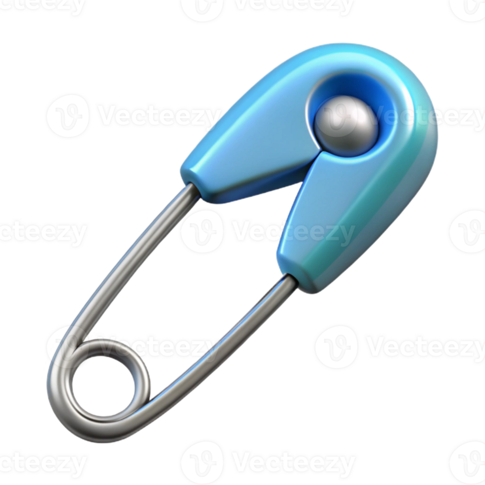 beautiful artistic Safety Pin Open Transparent Background high quality png