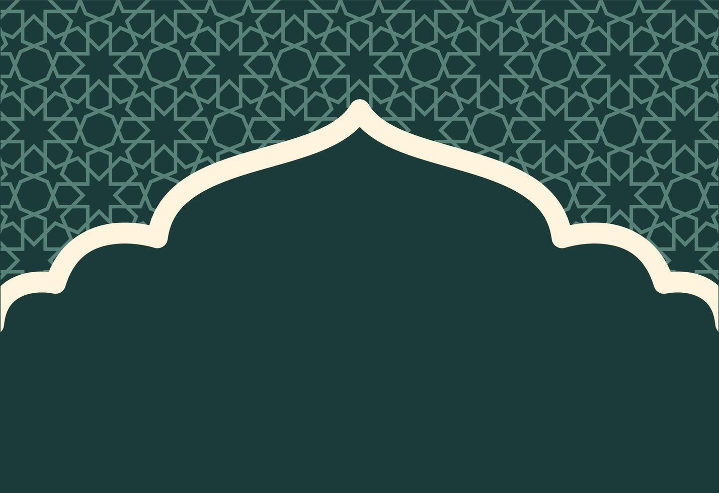 Arabic pattern on a green background with a place for text. vector