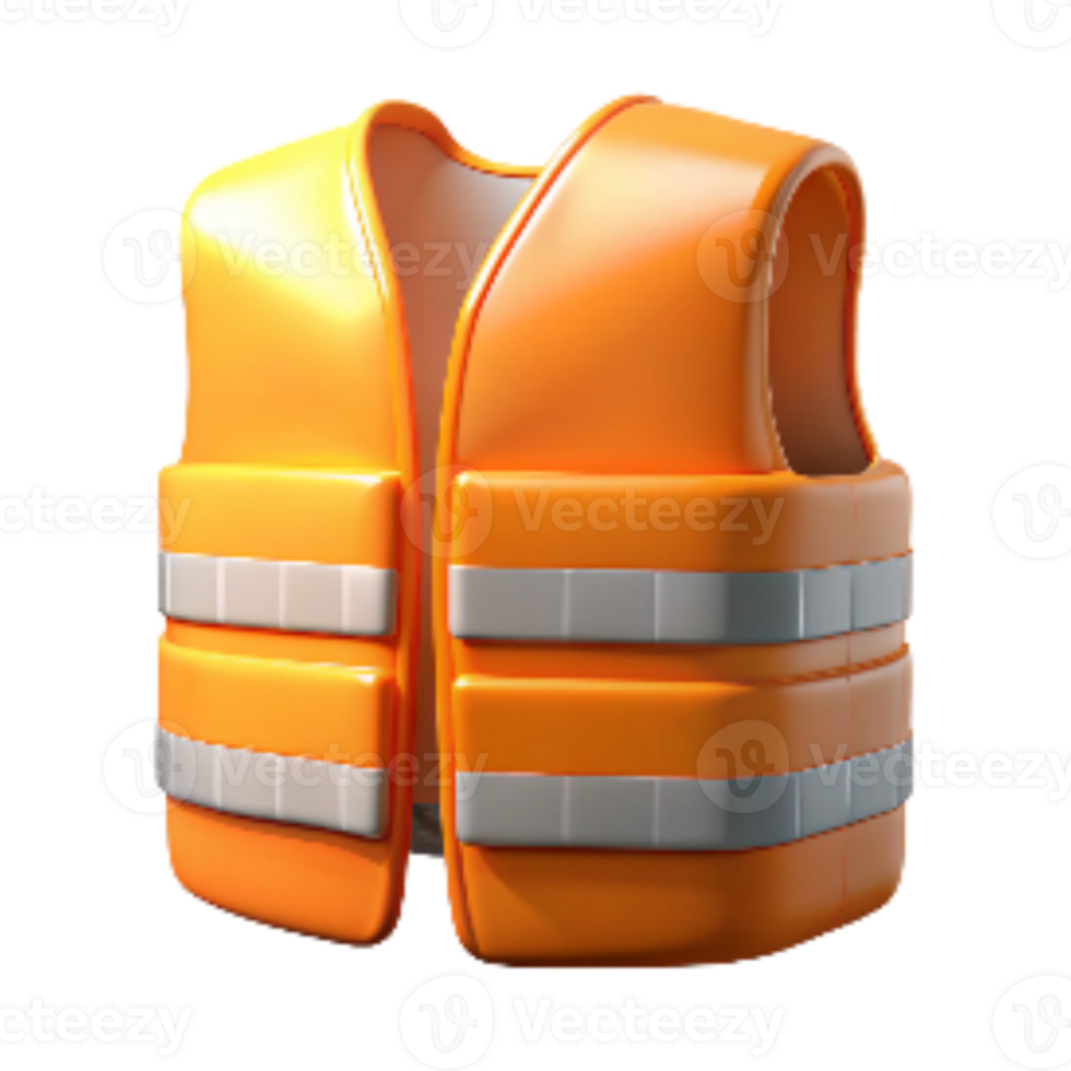wonderful minimalist Safety Vest Orange Reflective Transparent Background original png