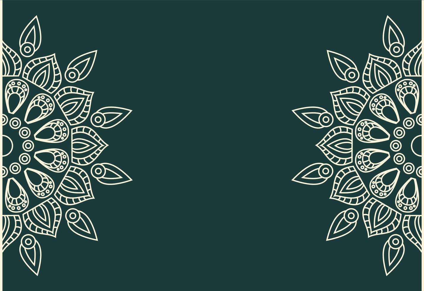 Ornament beautiful card with mandala. Geometric circle element made in green background vector