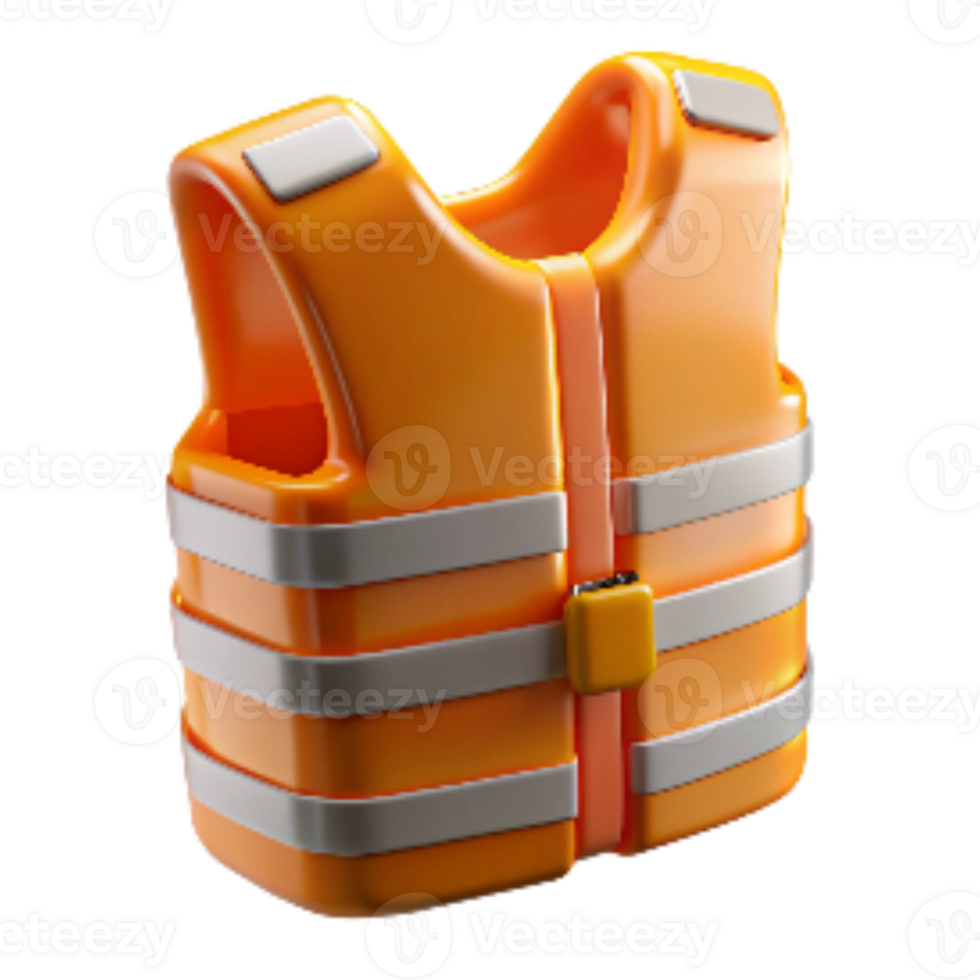 dramatic artistic Safety Vest Orange Reflective Transparent Background authentic png