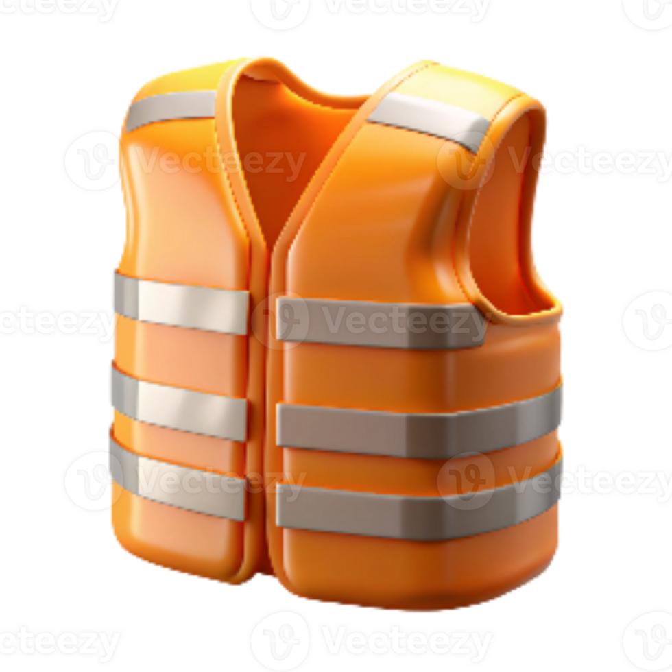 dramatic abstract Safety Vest Orange Reflective Transparent Background high resolution png