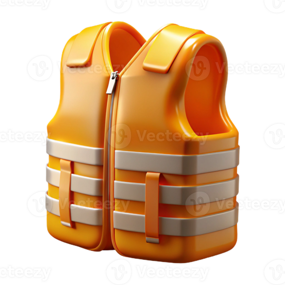 impressive creative Safety Vest Orange Reflective Transparent Background original png