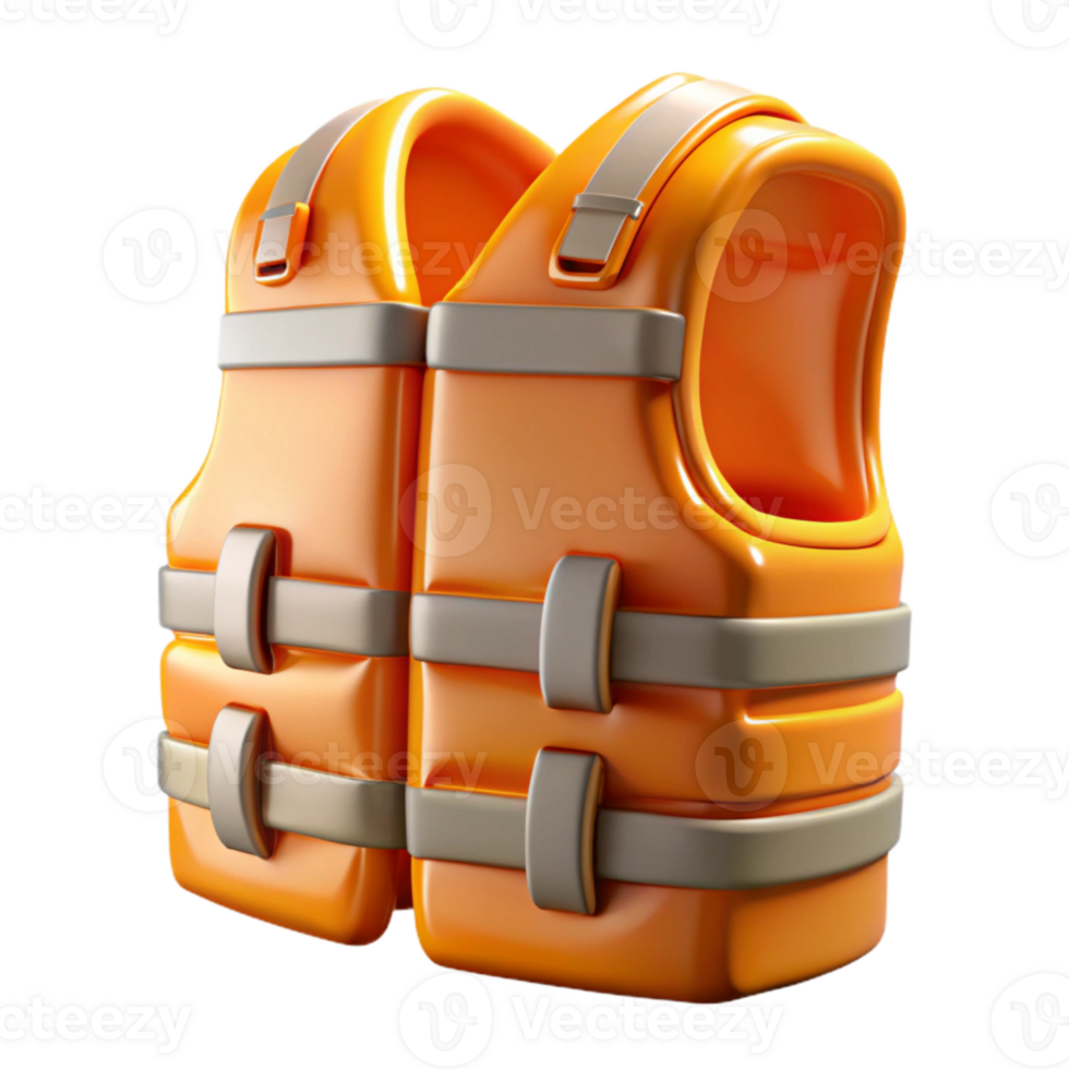 serene abstract Safety Vest Orange Reflective Transparent Background detailed png