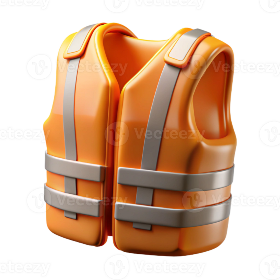 impressive artistic Safety Vest Orange Reflective Transparent Background original png