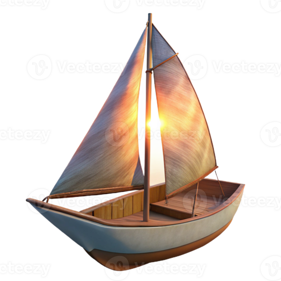 beautiful creative Sailboat at Sunset Transparent Background exclusive png