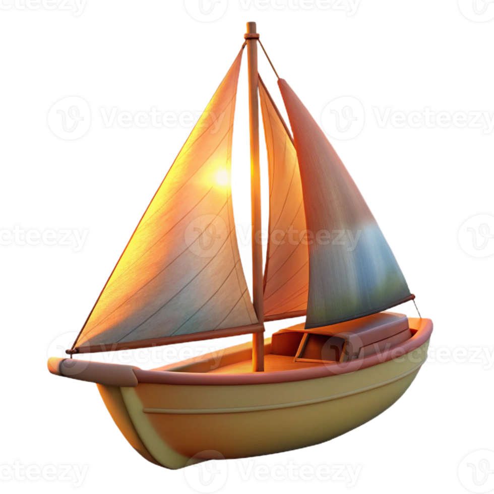 serene traditional Sailboat at Sunset Transparent Background png