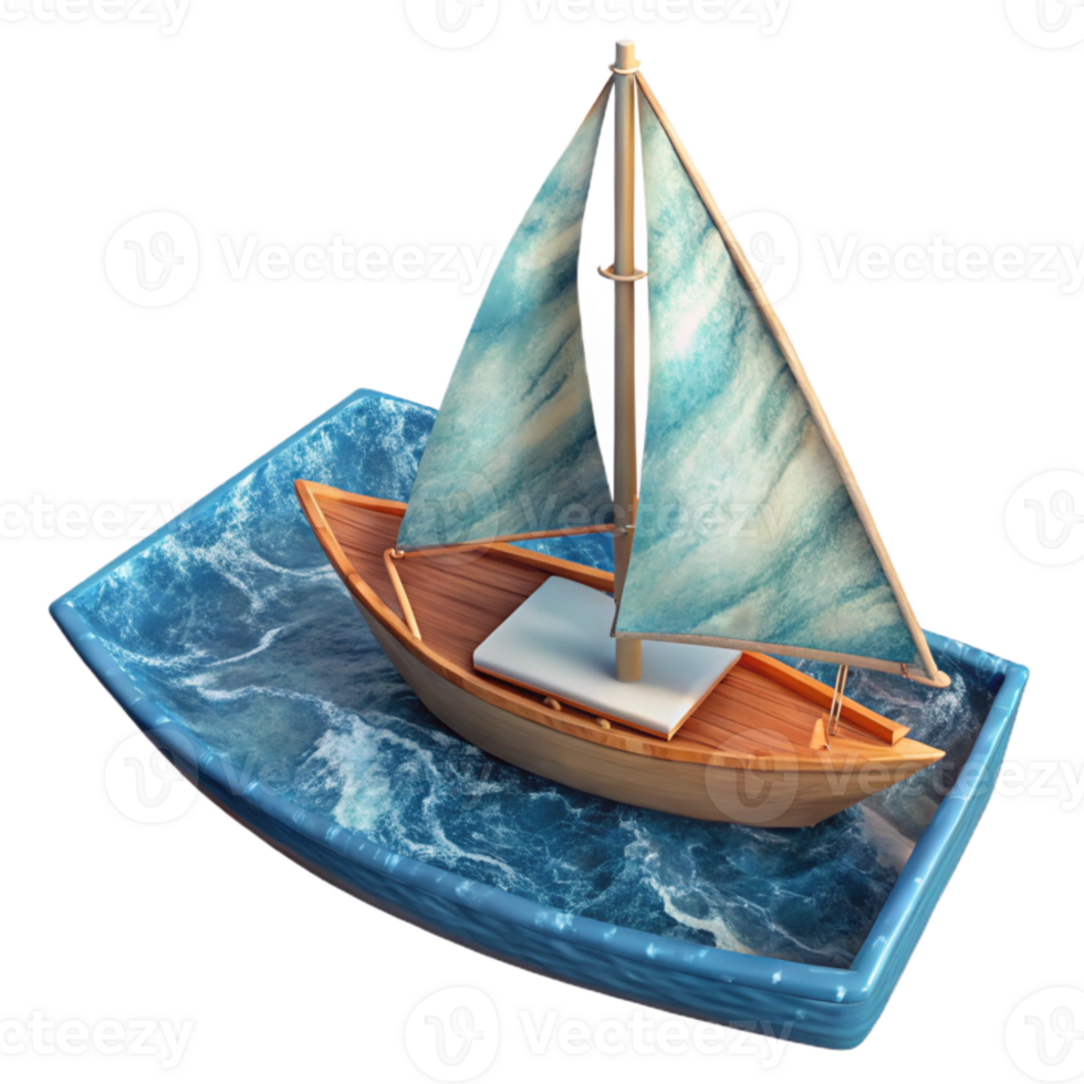 wonderful artistic Sailboat at Sea Cutout detailed png