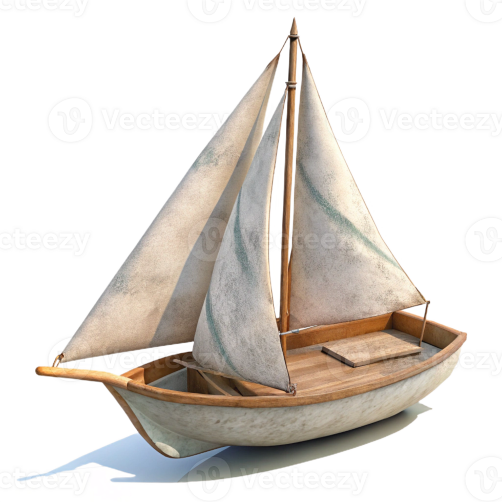 serene classic Sailboat on Open Water White Sails Isolated professional png