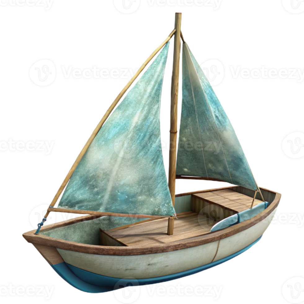 magnificent classic Sailboat on Water Side View Transparent Background high quality png